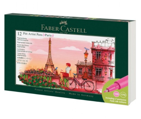 Faber Castell Κασετίνα Pitt Artist Pen Paris (Σετ 12τμχ)