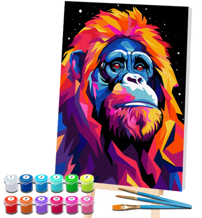 Splat Planet Σετ Ζωγραφικής με Αριθμούς "Orangutan" σε Καμβά με Τελάρο 30x40cm