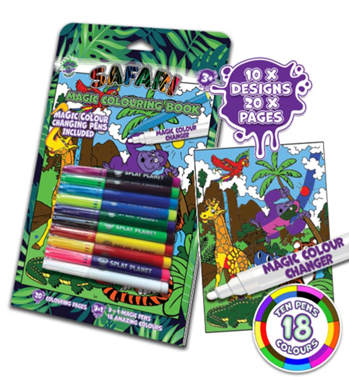 Splat Planet Safari Magic Colouring Book – Μαγικό Βιβλίο Ζωγραφικής με Άγρια ζώα
