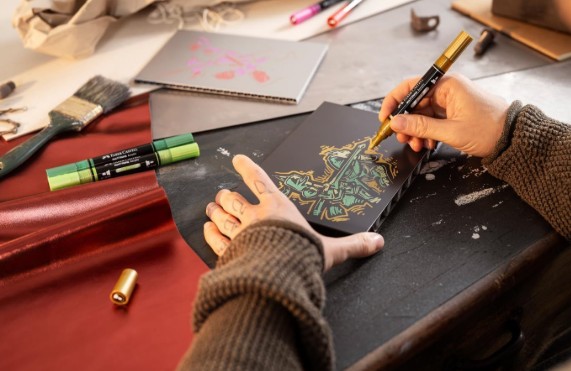 Faber Castell Μαρκαδόρος Διπλός Multimark Acrylic (Σετ 4 Τμχ Μεταλλικά Χρώματα)