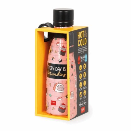 Legami Milano Vacuum Bottle Hot & Cold 300ml (Sushi Cat)