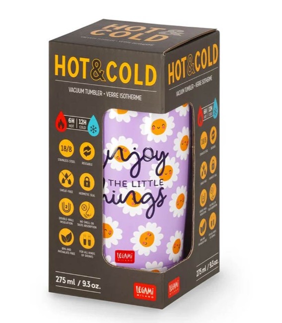 Legami Milano Vacuum Tumbler Hot & Cold 275 ml (Daisy)