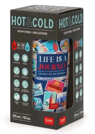 Legami Milano Vacuum Tumbler Hot & Cold 275 ml (Travel Stickers)