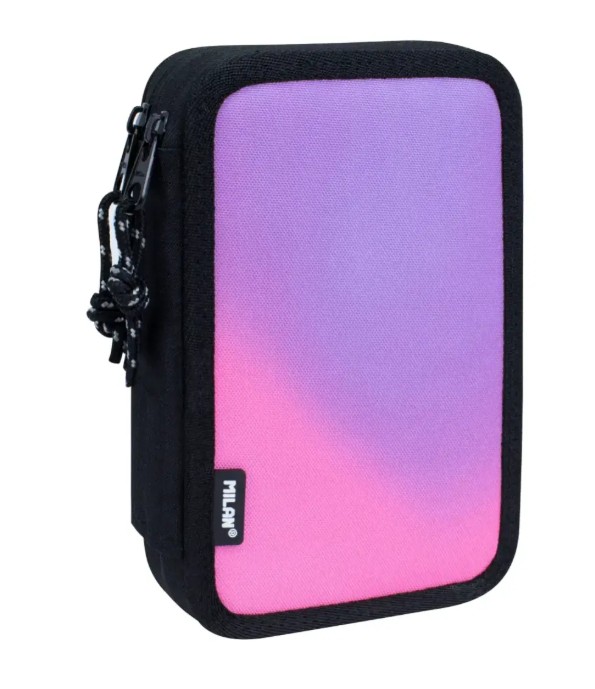 Milan Sunset Διπλή Γεμάτη Κασετίνα (Black and Pink)