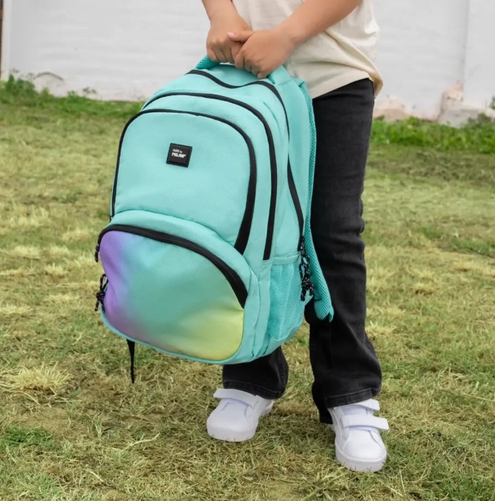 Milan Σχολική Τσάντα Πλάτης 25L με Θήκη Laptop ''Sunset'' Green