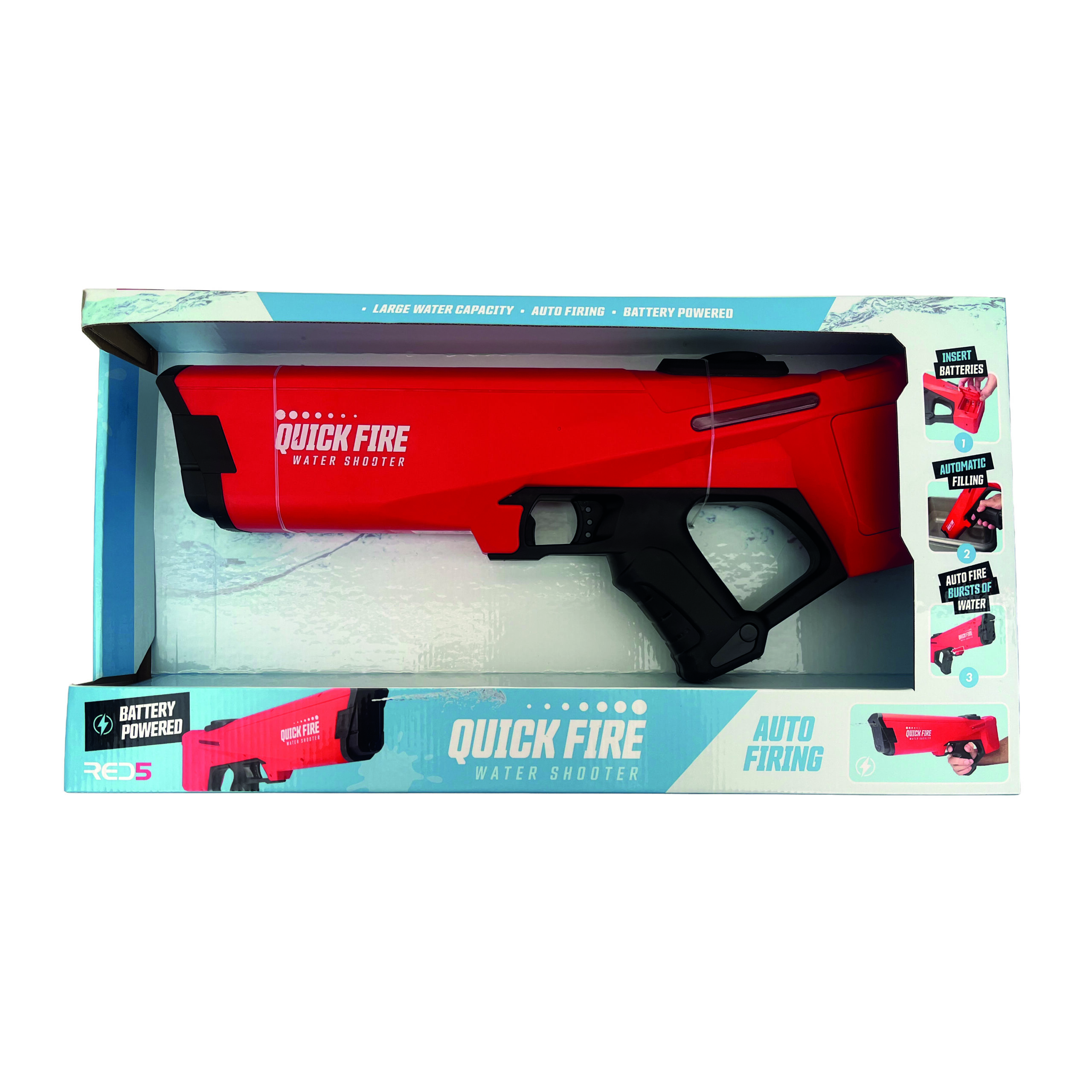 The Source – Quick Fire Water Shooter 2.0 Νεροπίστολο Μπαταρίας σε Κόκκινο Χρώμα