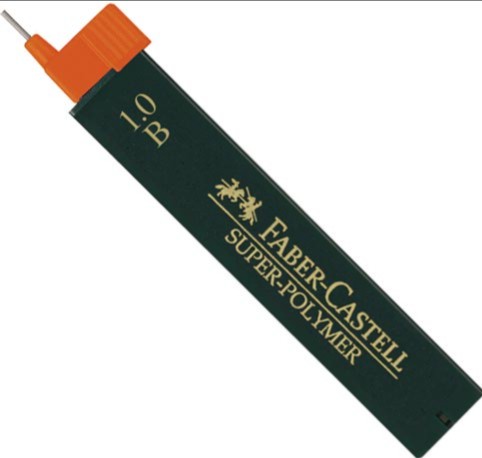 Faber Castell Super Polymer Refill Ανταλλακτικές Μύτες για Μηχανικό Μολύβι 1.0mm (Β)