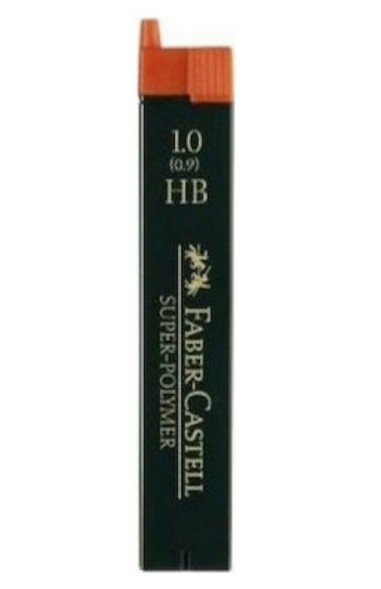 Faber Castell Super Polymer Refill Ανταλλακτικές Μύτες για Μηχανικό Μολύβι 0.9/1.0mm (HΒ)