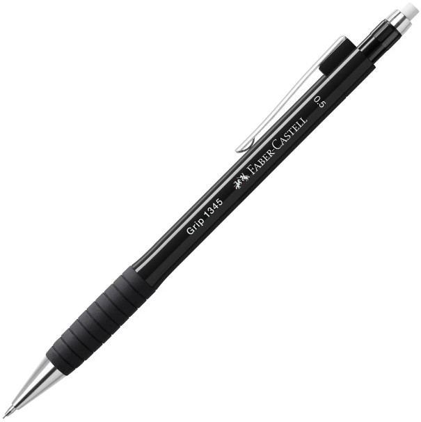 Faber Castell Μηχανικό Μολύβι με Γόμα 1345 Grip 0.5 mm (Black)