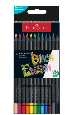 Faber Castell Ξυλομπογιές ''Black Edition'' (12 Τμχ.)