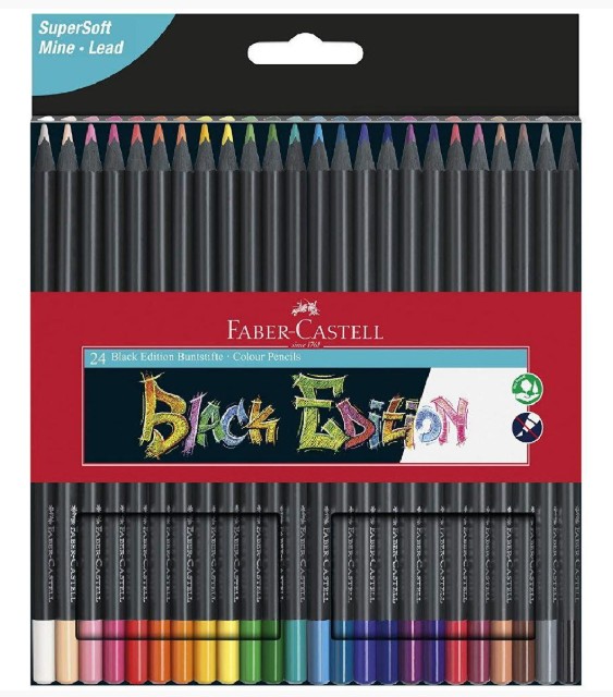 Faber Castell Ξυλομπογιές ''Black Edition'' (24 Τμχ.)