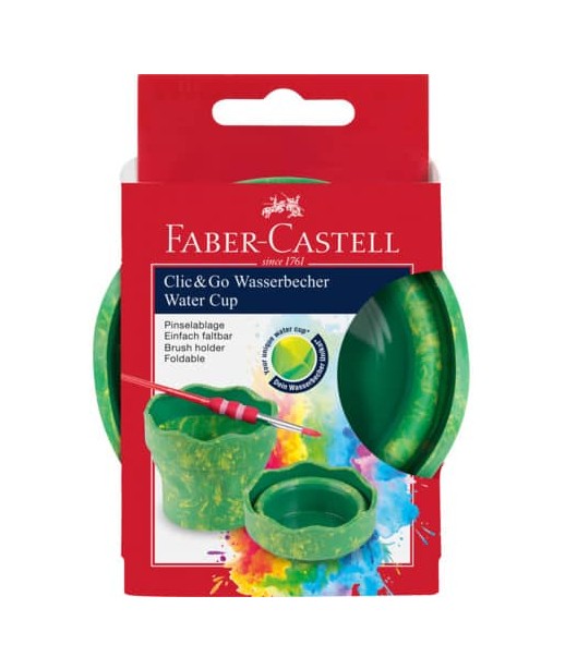 Faber Castell Πτυσσόμενο δοχείο νερού Clic & Go (Green Marble)