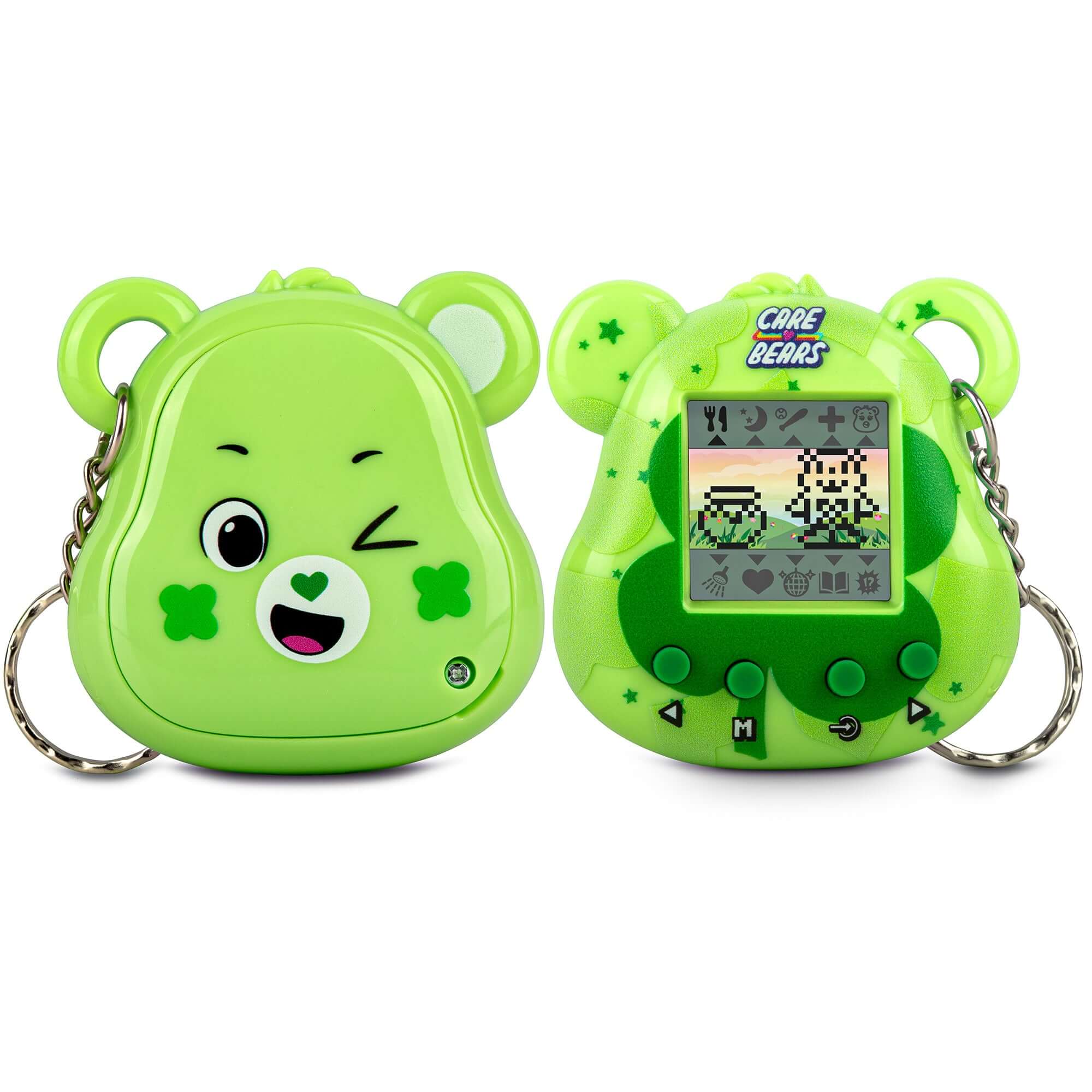 Thumbsup! - Care Bears Digital pet (Good Luck Bear) Καταπληκτικό Ρετρό Ηλεκτρονικό Παιχνίδι Κατοικίδιο σε Σχήμα Μπρελόκ