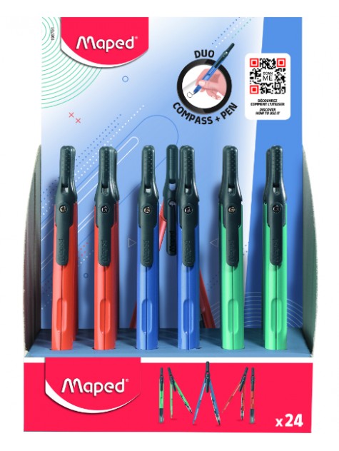Maped Διαβήτης Μεταλλικός Λεπτός με Μύτη (3 Χρώματα)