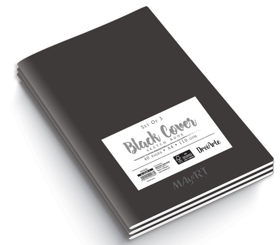 Mayart Sketch Book A4 Black Cover (3 σε 1)