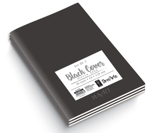 Mayart Sketch Book A5 Black Cover (3 σε 1)