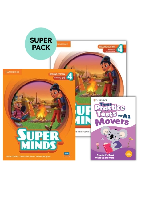 Super Minds 4 Super Pack 3 (sb + wb + 3 Practice Tests Movers + Wordlist) 2nd ed