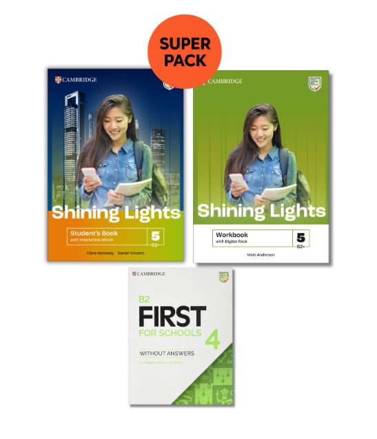 Shining Lights 5 - Super Pack 2 (Student's +Workbook +First for Schools 4+Wordlist)