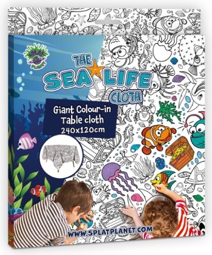 Splat Planet Γιγάντιο Τραπεζομάντηλο Ζωγραφικής “Sea Life” 240x120cm