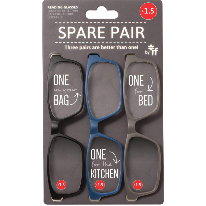If Spare Pair ''Γυαλιά Πρεσβυωπίας'' +1,5 (Σετ 3τεμ. Μπλε, Γκρι, Μαύρο)
