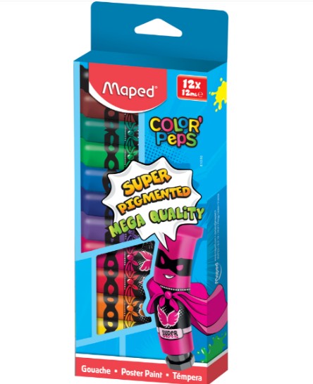 Maped Tempera Tube 12ml x12 In Paper Box