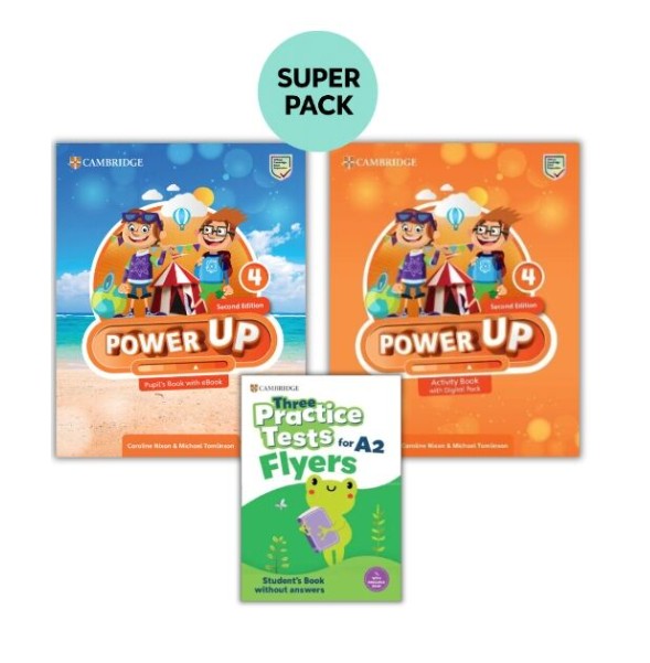Power up 4 (2nd Edition) - Pack 2 (Student's +Workbook+ 3 Practice Tests Flyers) 2nd Edition