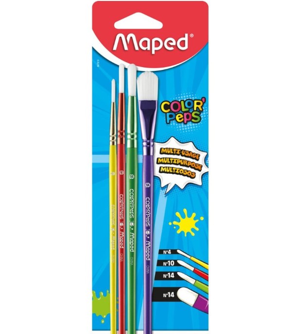 Maped Σετ Πινέλα Color'Peps (4 τεμάχια)
