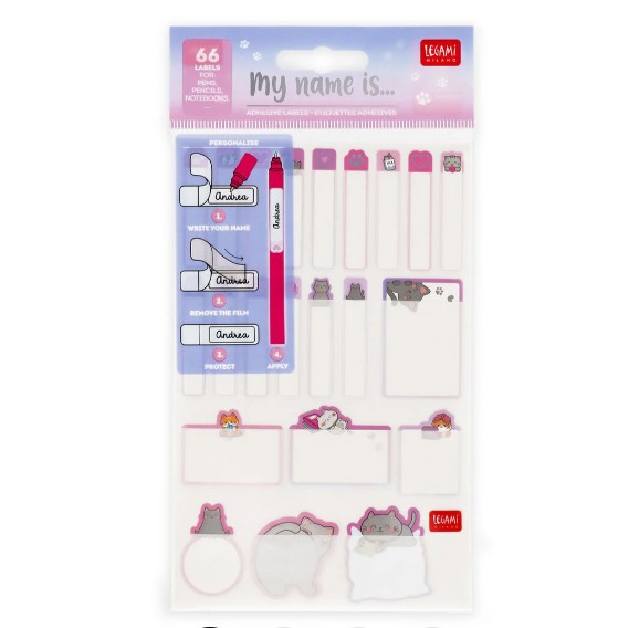 Adhesive Labels with Protective Film - My Name Is... - Kitty