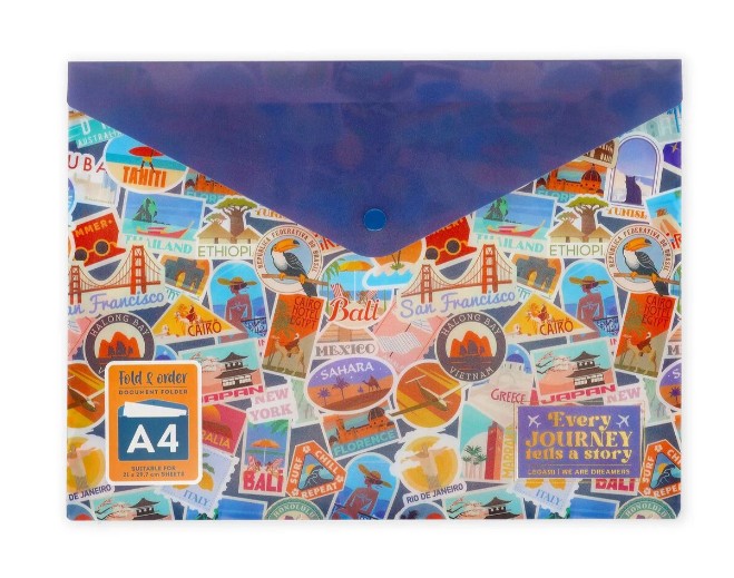 Legami Milano Φάκελος Εγγράφων Α4 ''Fold & Order'' Travel Stickers