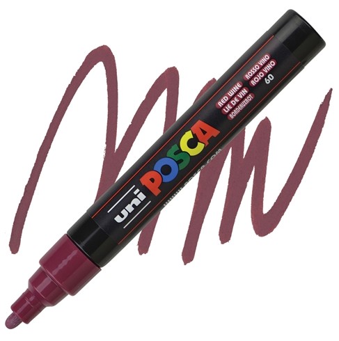 Uni Posca(Uni-Ball) Μαρκαδόρος PC-5M 1.8-2.5mm (Red Wine)