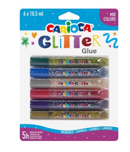 Carioca Glitter Glue Mix 6x10.5ml (Κόλλες Glitter)