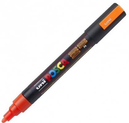 Uni Posca(Uni-Ball) Μαρκαδόρος PC-5M 1.8-2.5mm (Fluo Orange)