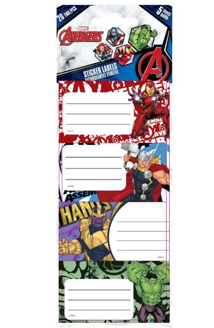 Must Team Ετικέτες Αυτοκόλλητες Avengers (20 Τμχ. 5 Φύλλα)