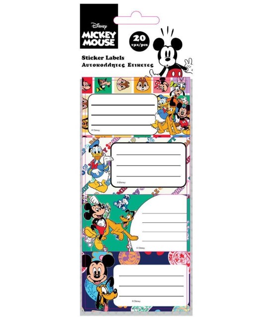 Must Team Ετικέτες Αυτοκόλλητες Mickey Mouse (20 Τμχ. 5 Φύλλα)
