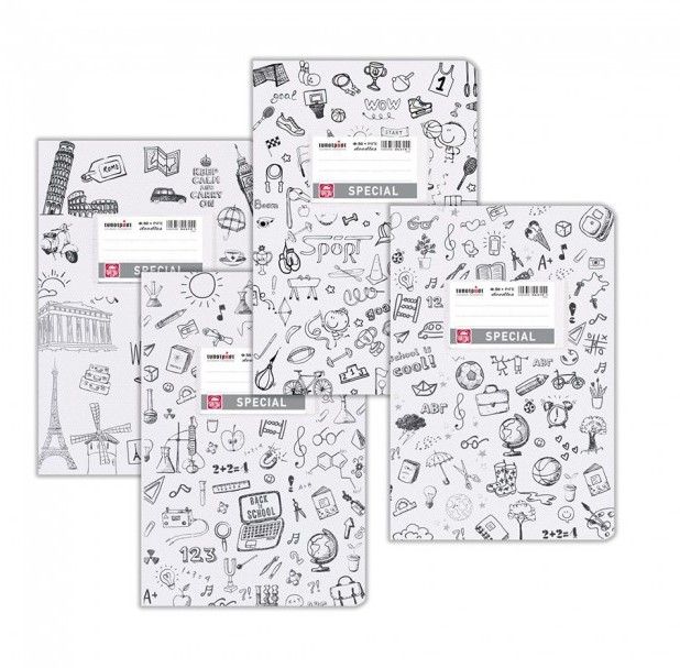Typotrust Doodles Τετράδιο Ριγέ Β5 50 Φύλλων (Λευκό)