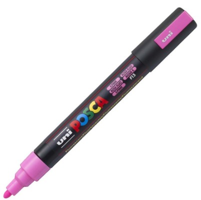 Uni Posca(Uni-Ball) Μαρκαδόρος PC-5M 1.8-2.5mm (Fluo Rose)