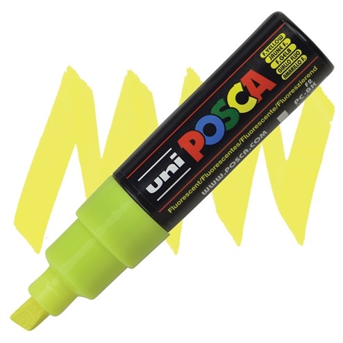 Uni Posca(Uni-Ball) Μαρκαδόρος PC-8K 8mm (Fluo Yellow)