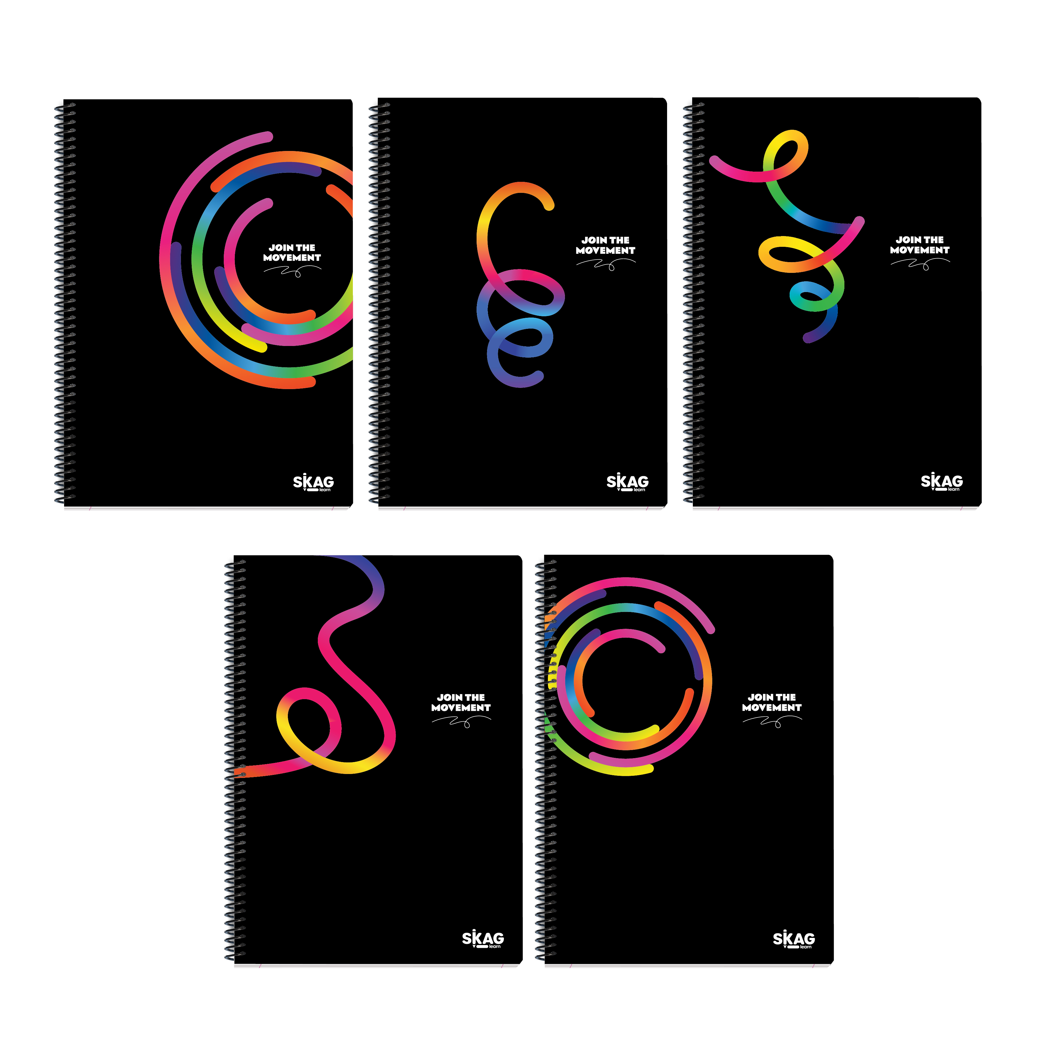 Skag Θεματικά Τετράδια ''Black & Color'' Α4, 3 Θεμάτων (Διάφορα Σχέδια)