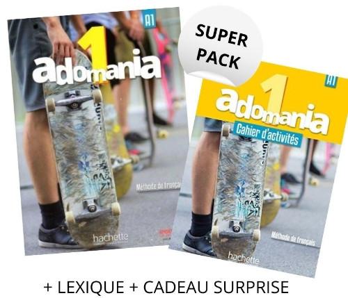 Super Pack Adomania 1 (Livre + Cahier +Lexique++Test Delf+Cadeau Suprise) - Hachette